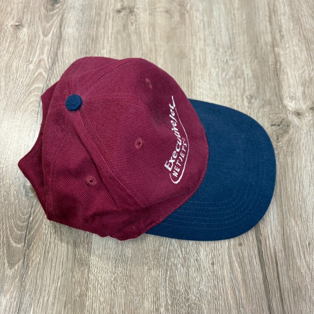 VTG NetJets Executive Jet Baseball Hat Port Authority 100%‎ Cotton Maroon - Picture 6 of 6